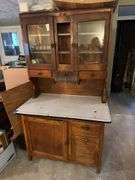 Antique kitchen cabinet with porcelain top & flour bin 41" x 71" x 25"