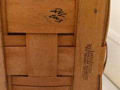 Longaberger 3 Botanical baskets, Vanity 14.5”w x 8”d x 6”h, large bin 13”w x 16.5”d x 8”h, Serving tray 14.5”w x 20”d x 3.5”h