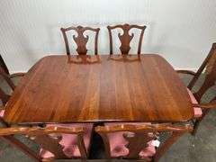Lexington double Pedestal Cherry Dining Room Table