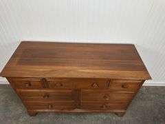 Davis cabinet company solid walnut seven drawer dresser