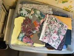 7 tubs of yarn, crochet thread and material