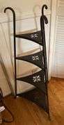 Metal stand for baskets, plates or pans, excludes all contents 20”w x 41”h