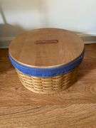 Longaberger Hostess Hatbox basket 13”D x 6.75”H