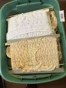 2 tubs of lace and 1 box of patterns