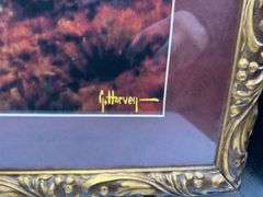 Framed G.Harvey “Texas Cowboys” (glass cracked) and “Ranger Outpost” prints