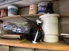 Canning jars, egg plate, hardware. Misc