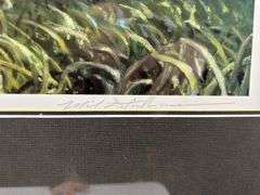 2 Prints by Michael Stidham (1954), titled "Four Permit fish in shallows” and Tarpon
