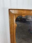 Ethan Allen maple seven drawer dresser with mirrored back
