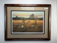 “Shooting the High Field” by Robert K. Abbett framed limited edition print 37 x 29