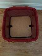 Longaberger 2 baskets, small storage solutions 11”w x 10”d x 5.5”h, picnic tote (no lid) 10”sq x 8”h