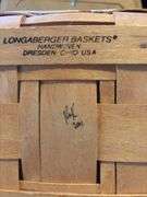 Longaberger Classic pie basket with botanical gardens liner/protector and copper tin punch insert in lid that is an aftermarket addition .