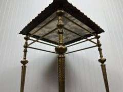 Heavy Brass Side Table with Marble top