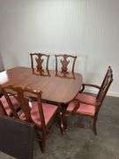 Lexington double Pedestal Cherry Dining Room Table