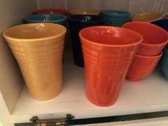 7 Fiesta tumblers, 8 coffee cups