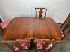 Lexington double Pedestal Cherry Dining Room Table
