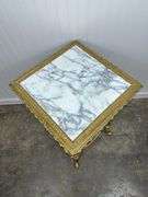 Heavy Brass Side Table with Marble top