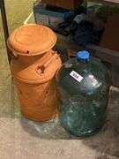 Carboy & painted milk can