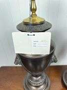 Pair of 30” lamps in bronze finish
