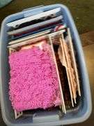 2 tubs of lace and 1 box of patterns