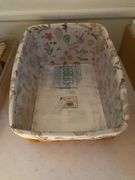 Longaberger 3 Botanical baskets, Vanity 14.5”w x 8”d x 6”h, large bin 13”w x 16.5”d x 8”h, Serving tray 14.5”w x 20”d x 3.5”h