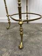 Heavy Brass Side Table with Marble top