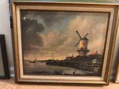 3 prints of windmills. 2 framed. 26” x 22”.  15” x 7”.  Unframed l 20” x 16”