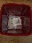 Longaberger 2 baskets, small storage solutions 11”w x 10”d x 5.5”h, picnic tote (no lid) 10”sq x 8”h