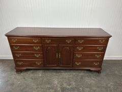 Ethan Allen cherry chest of drawers with mirrored back