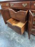 Ethan Allen cherry chest of drawers with mirrored back