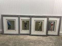 6 pc Framed Golf Prints