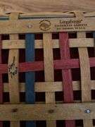Longaberger 2 baskets, small storage solutions 11”w x 10”d x 5.5”h, picnic tote (no lid) 10”sq x 8”h