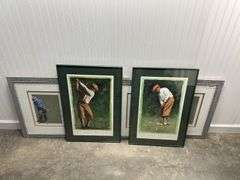 6 pc Framed Golf Prints