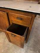 Antique kitchen cabinet with porcelain top & flour bin 41" x 71" x 25"