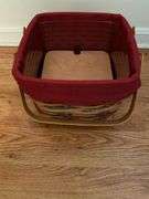 Longaberger 2 baskets, small storage solutions 11”w x 10”d x 5.5”h, picnic tote (no lid) 10”sq x 8”h