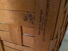 Longaberger 3 Botanical baskets, Vanity 14.5”w x 8”d x 6”h, large bin 13”w x 16.5”d x 8”h, Serving tray 14.5”w x 20”d x 3.5”h