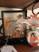 Miniature Asian figurines and items and pictures