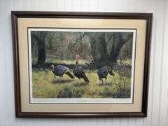 National wild turkey Federation framed print “ Lonestar trilogy” Julie Boren and “End of the Run” by Hayden Lambson