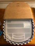 Longaberger Double Handled Craft Basket with lid 19”W x 12”D x 8.5”H