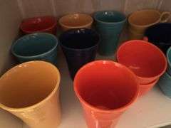 7 Fiesta tumblers, 8 coffee cups