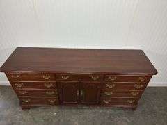 Ethan Allen cherry chest of drawers with mirrored back