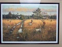 “Shooting the High Field” by Robert K. Abbett framed limited edition print 37 x 29