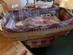 Longaberger  black iron lantern, bread basket, 2005 picnic basket