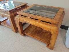 Antique Schnadig Chinoiserie Chow Leg Side Tables  29 x 22 x 24