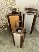 Vintage plastic decorative clock, 3 lanterns