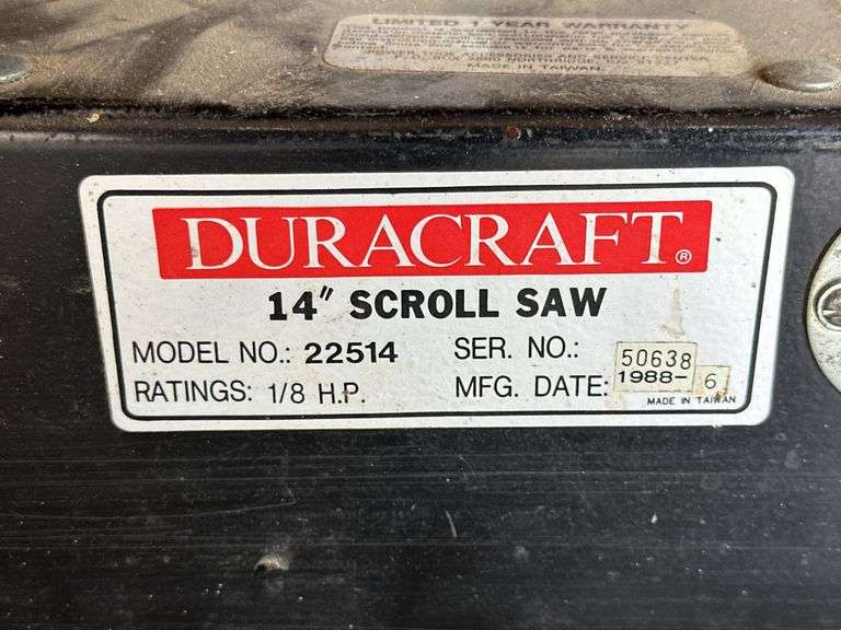 Duracraft 14” scroll saw