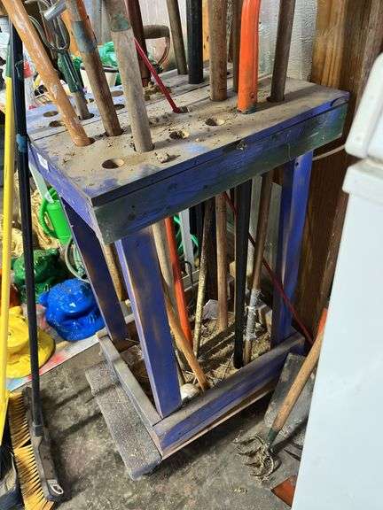 Yard tools w/ wood holder