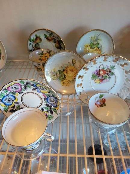 China Tea Cups and Saucers (including plastic stands) image