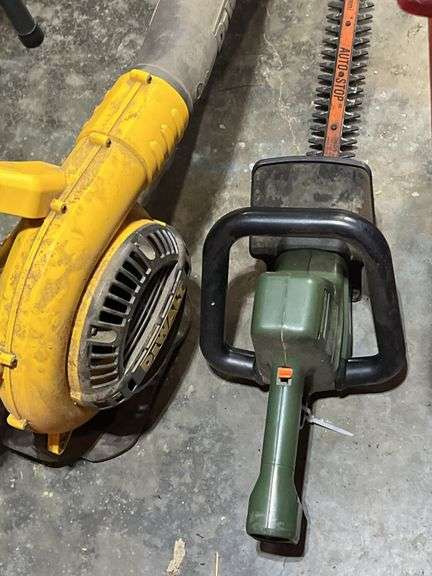 Dewalt electric blower, B & D electric hedge trimmer