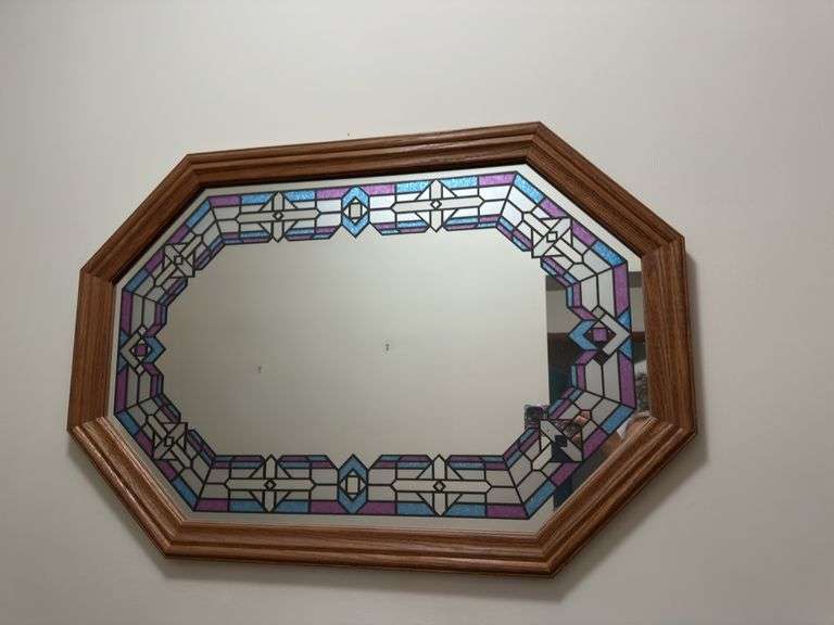 Mirror 21” x 31”, small wall shelf 18” wide x 5” deep