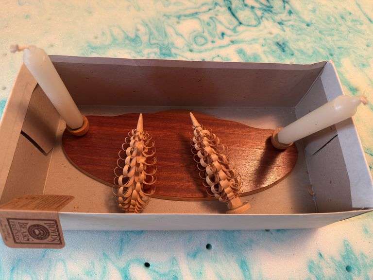 Wood figures, collector plate, wood candleholder